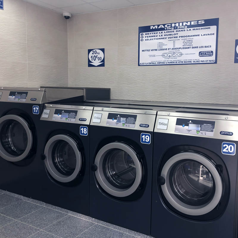 Laverie automatique Montreuil 93 - 68 rue Emile Beaufils - Machines à laver professionnelles 8 à 20 Kg